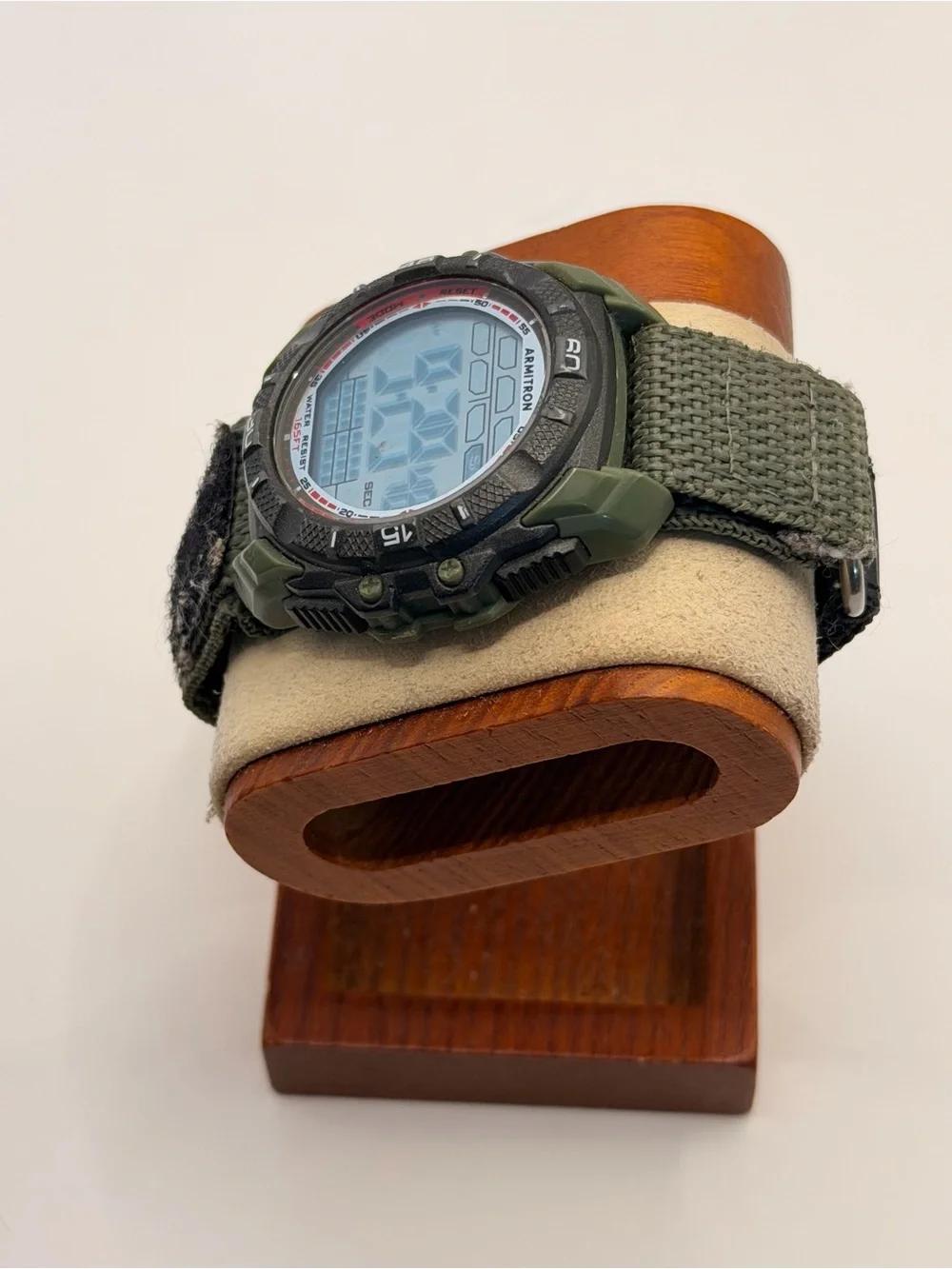 Armitron‎ Pro Sport Digital Watch Men Dual Time Black Nylon Strap-